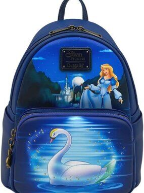 Chic Swan Princess Castle Scene Double Strap Shoulder Bag - Perfect for Disney